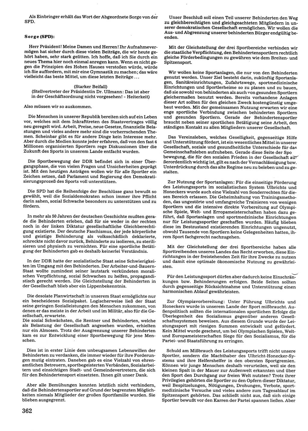 Tagungen der Volkskammer (VK) der Deutschen Demokratischen Republik (DDR), 10. Wahlperiode 1990, Seite 362 (VK. DDR 10. WP. 1990, Prot. Tg. 1-38, 5.4.-2.10.1990, S. 362)