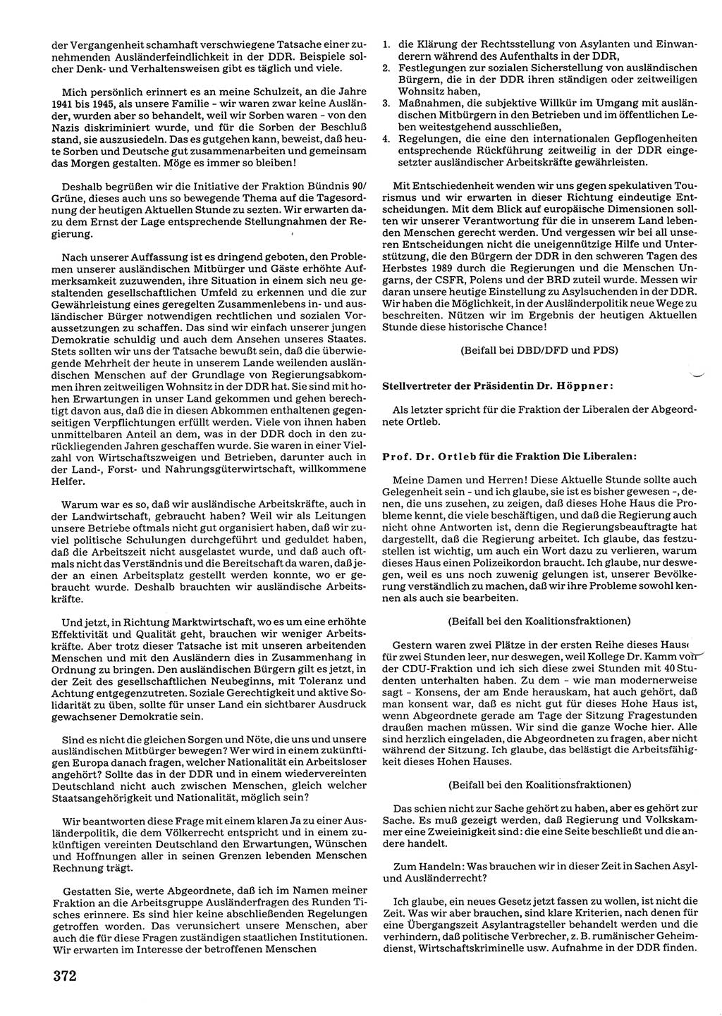 Tagungen der Volkskammer (VK) der Deutschen Demokratischen Republik (DDR), 10. Wahlperiode 1990, Seite 372 (VK. DDR 10. WP. 1990, Prot. Tg. 1-38, 5.4.-2.10.1990, S. 372)