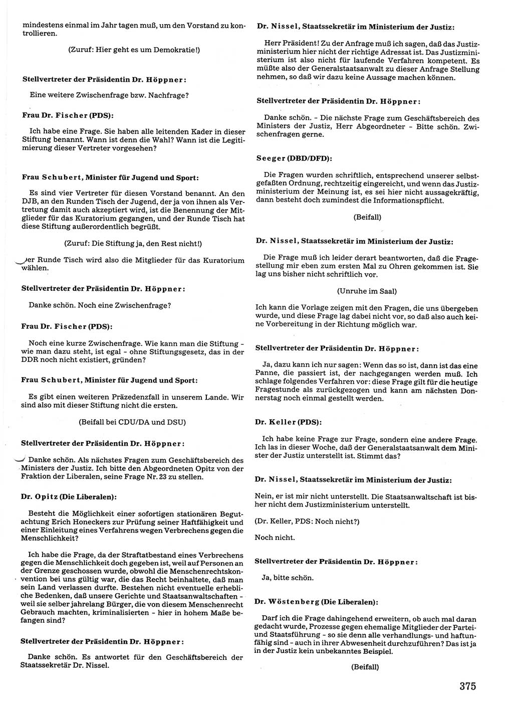 Tagungen der Volkskammer (VK) der Deutschen Demokratischen Republik (DDR), 10. Wahlperiode 1990, Seite 375 (VK. DDR 10. WP. 1990, Prot. Tg. 1-38, 5.4.-2.10.1990, S. 375)