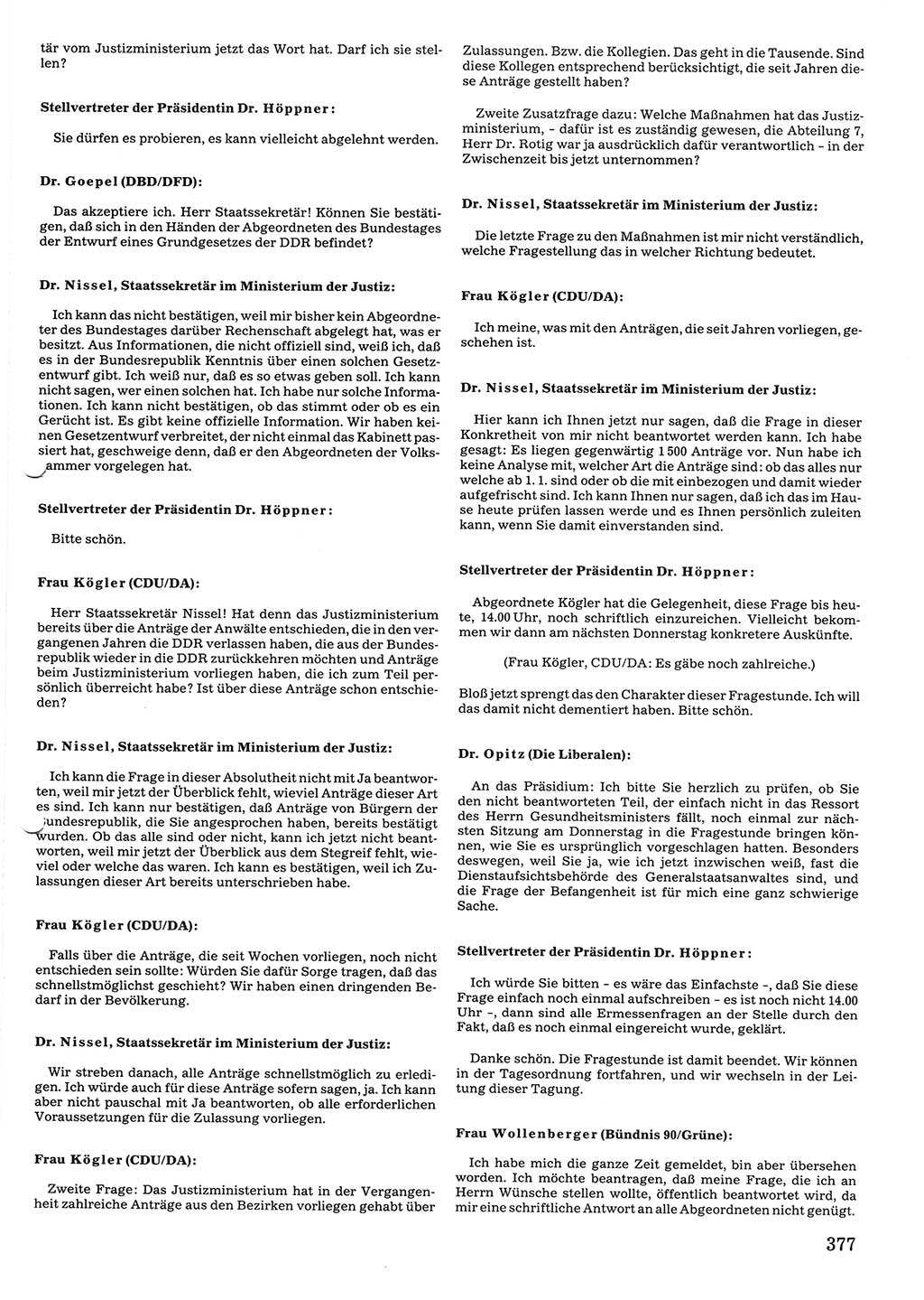 Tagungen der Volkskammer (VK) der Deutschen Demokratischen Republik (DDR), 10. Wahlperiode 1990, Seite 377 (VK. DDR 10. WP. 1990, Prot. Tg. 1-38, 5.4.-2.10.1990, S. 377)