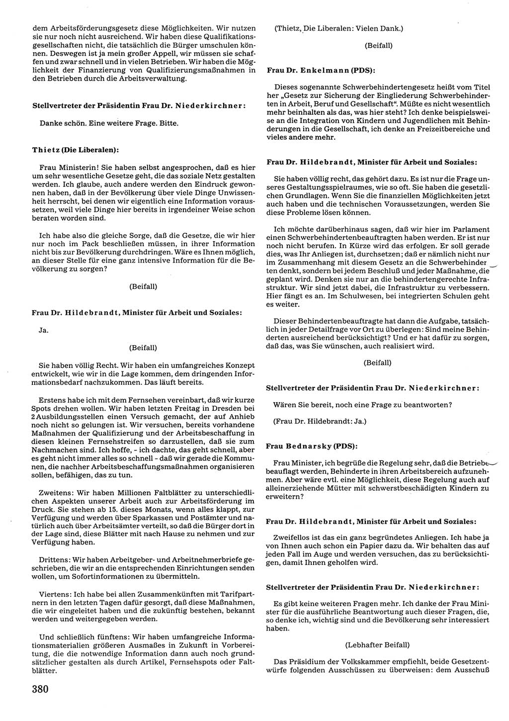 Tagungen der Volkskammer (VK) der Deutschen Demokratischen Republik (DDR), 10. Wahlperiode 1990, Seite 380 (VK. DDR 10. WP. 1990, Prot. Tg. 1-38, 5.4.-2.10.1990, S. 380)