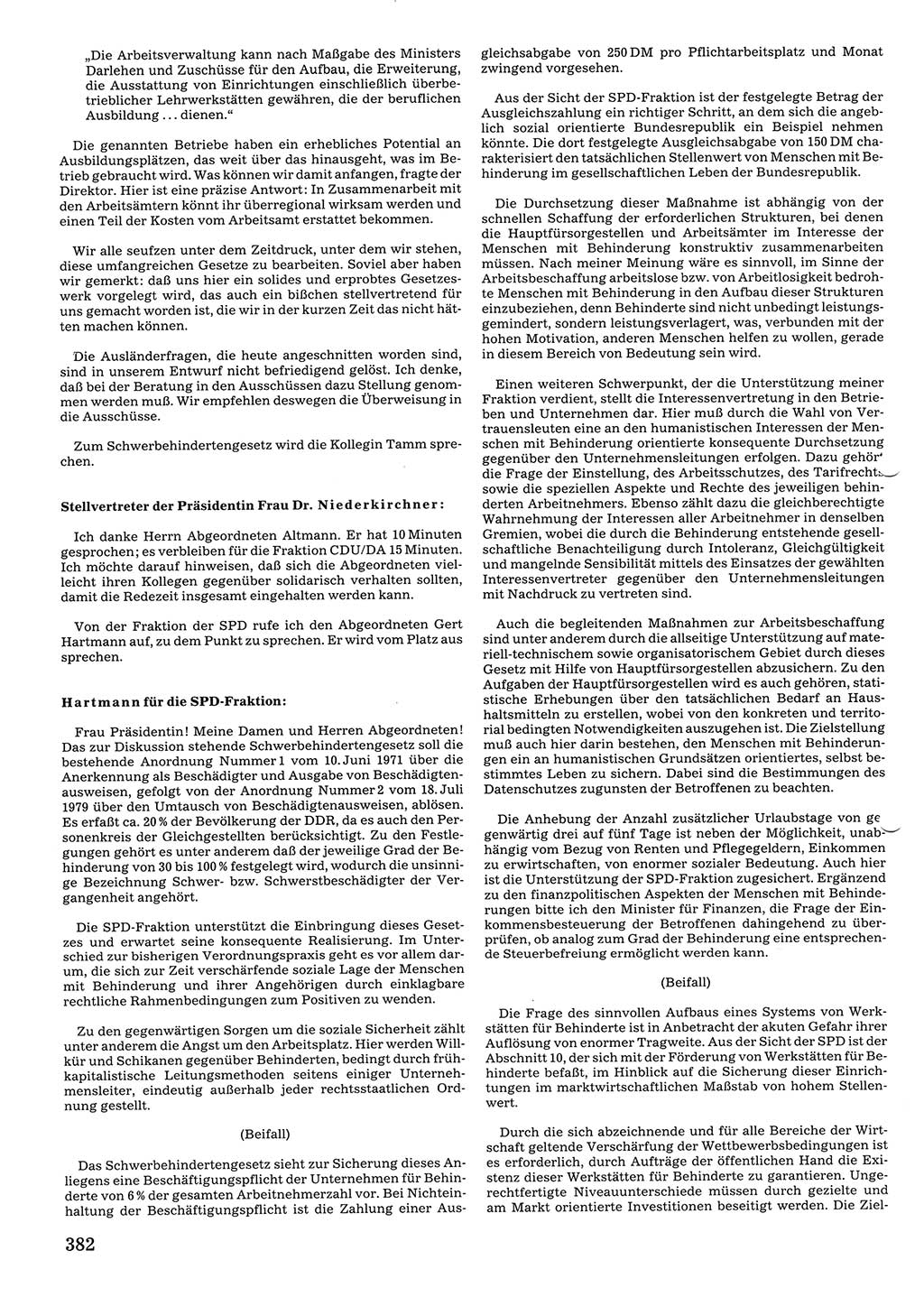 Tagungen der Volkskammer (VK) der Deutschen Demokratischen Republik (DDR), 10. Wahlperiode 1990, Seite 382 (VK. DDR 10. WP. 1990, Prot. Tg. 1-38, 5.4.-2.10.1990, S. 382)