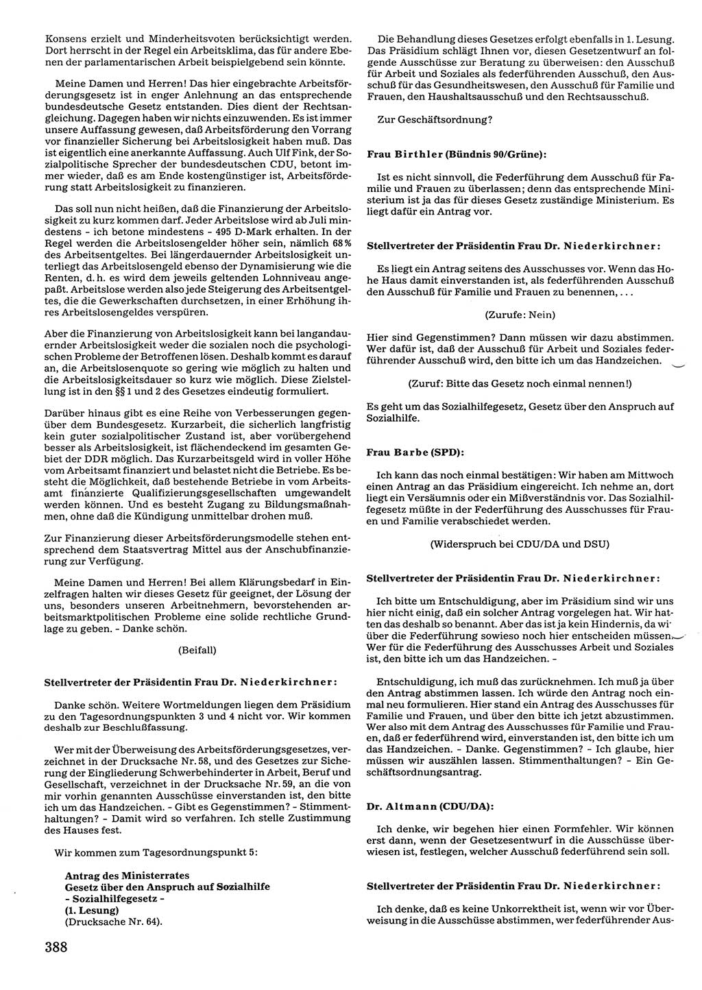 Tagungen der Volkskammer (VK) der Deutschen Demokratischen Republik (DDR), 10. Wahlperiode 1990, Seite 388 (VK. DDR 10. WP. 1990, Prot. Tg. 1-38, 5.4.-2.10.1990, S. 388)