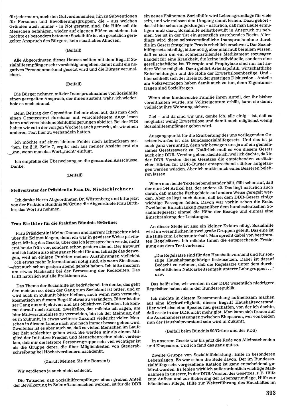 Tagungen der Volkskammer (VK) der Deutschen Demokratischen Republik (DDR), 10. Wahlperiode 1990, Seite 393 (VK. DDR 10. WP. 1990, Prot. Tg. 1-38, 5.4.-2.10.1990, S. 393)