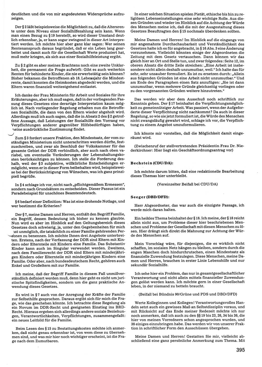 Tagungen der Volkskammer (VK) der Deutschen Demokratischen Republik (DDR), 10. Wahlperiode 1990, Seite 395 (VK. DDR 10. WP. 1990, Prot. Tg. 1-38, 5.4.-2.10.1990, S. 395)