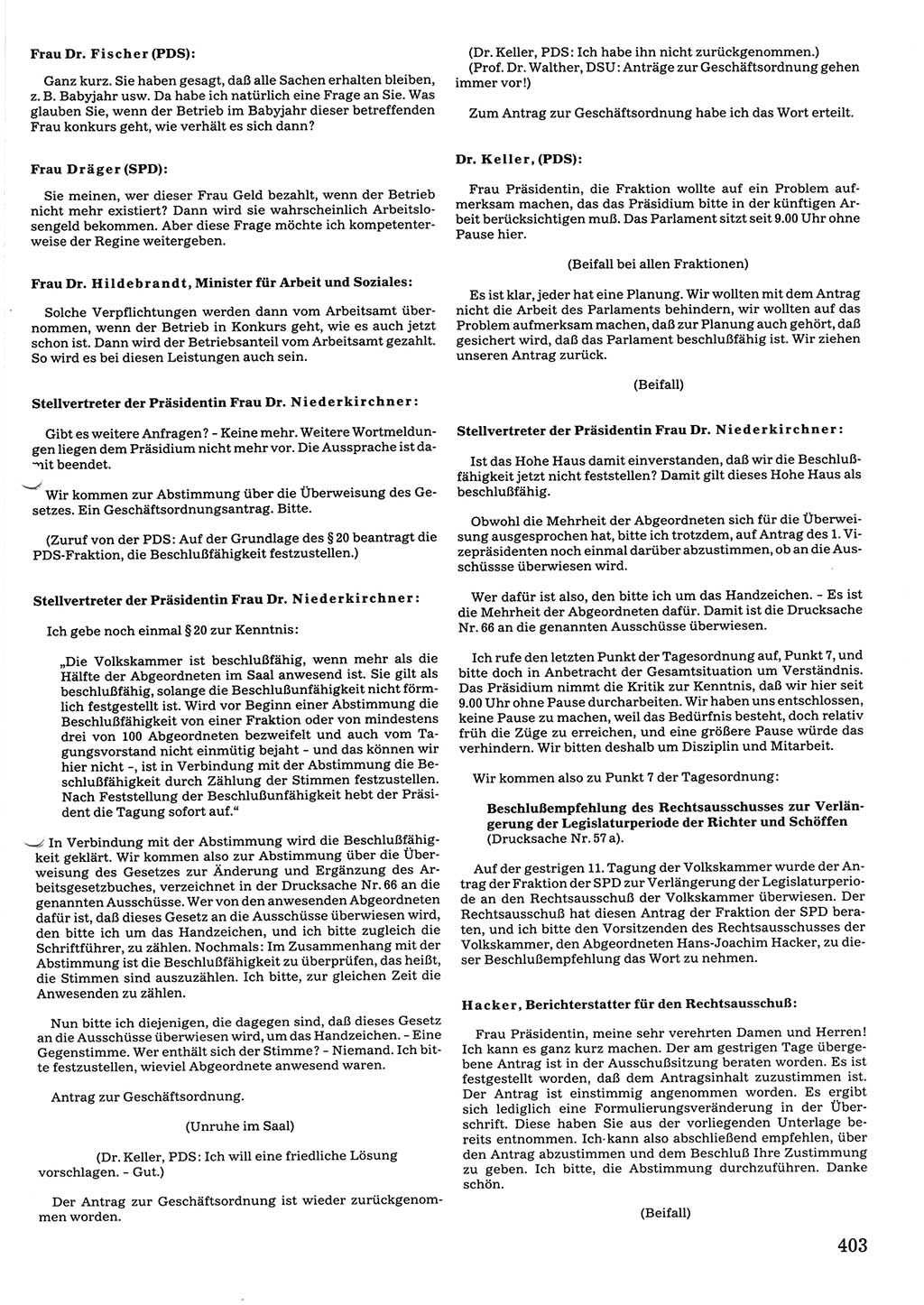 Tagungen der Volkskammer (VK) der Deutschen Demokratischen Republik (DDR), 10. Wahlperiode 1990, Seite 403 (VK. DDR 10. WP. 1990, Prot. Tg. 1-38, 5.4.-2.10.1990, S. 403)