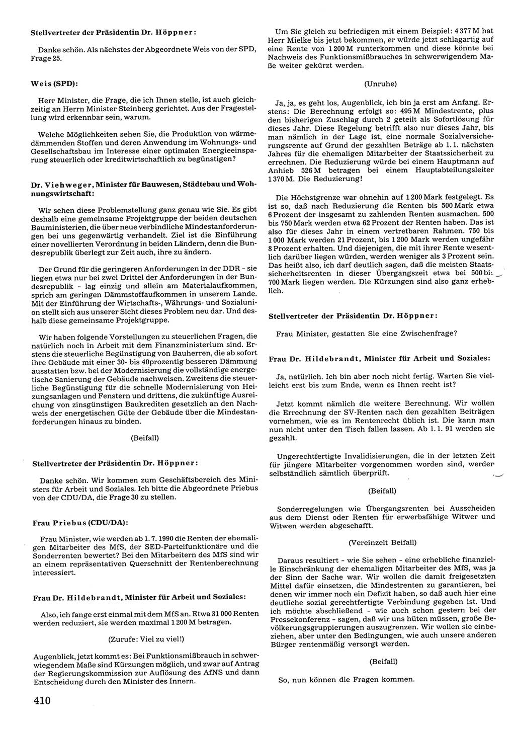 Tagungen der Volkskammer (VK) der Deutschen Demokratischen Republik (DDR), 10. Wahlperiode 1990, Seite 410 (VK. DDR 10. WP. 1990, Prot. Tg. 1-38, 5.4.-2.10.1990, S. 410)