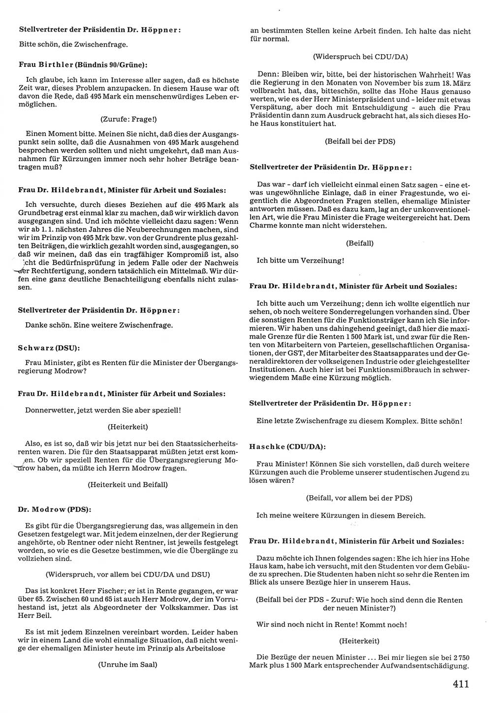 Tagungen der Volkskammer (VK) der Deutschen Demokratischen Republik (DDR), 10. Wahlperiode 1990, Seite 411 (VK. DDR 10. WP. 1990, Prot. Tg. 1-38, 5.4.-2.10.1990, S. 411)