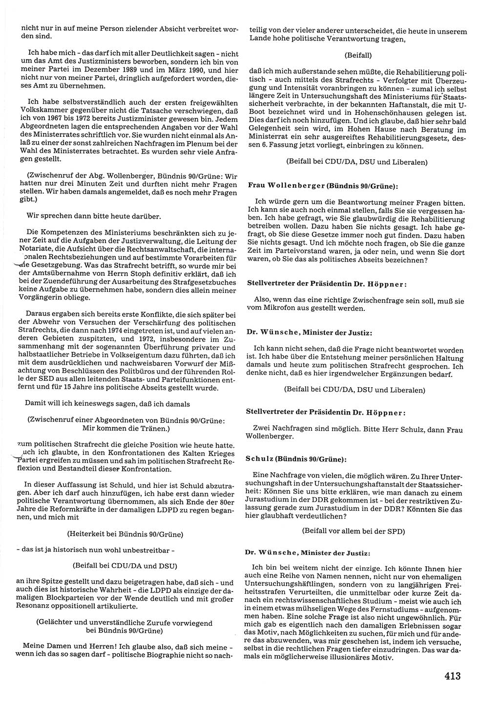 Tagungen der Volkskammer (VK) der Deutschen Demokratischen Republik (DDR), 10. Wahlperiode 1990, Seite 413 (VK. DDR 10. WP. 1990, Prot. Tg. 1-38, 5.4.-2.10.1990, S. 413)