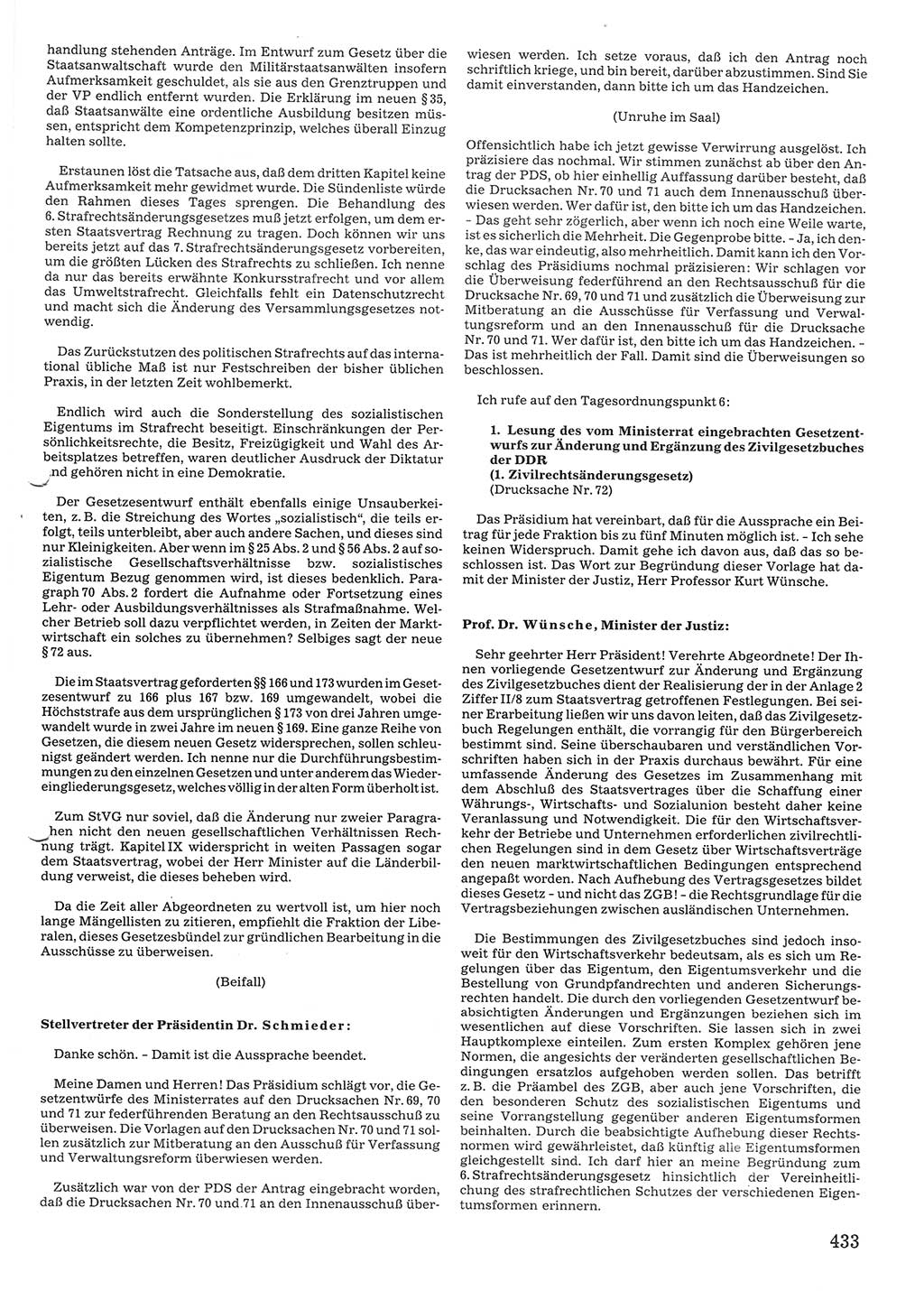 Tagungen der Volkskammer (VK) der Deutschen Demokratischen Republik (DDR), 10. Wahlperiode 1990, Seite 433 (VK. DDR 10. WP. 1990, Prot. Tg. 1-38, 5.4.-2.10.1990, S. 433)