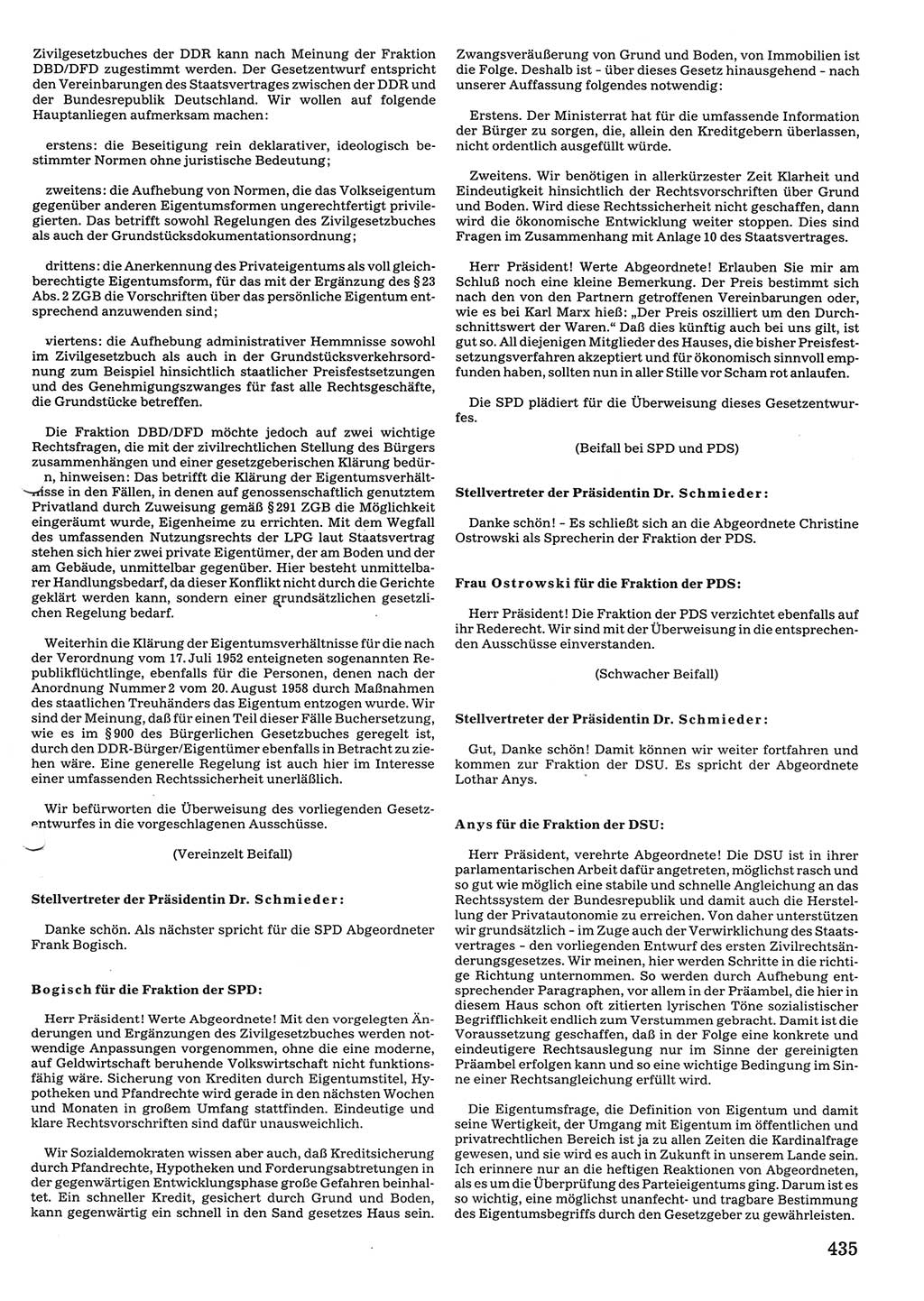 Tagungen der Volkskammer (VK) der Deutschen Demokratischen Republik (DDR), 10. Wahlperiode 1990, Seite 435 (VK. DDR 10. WP. 1990, Prot. Tg. 1-38, 5.4.-2.10.1990, S. 435)