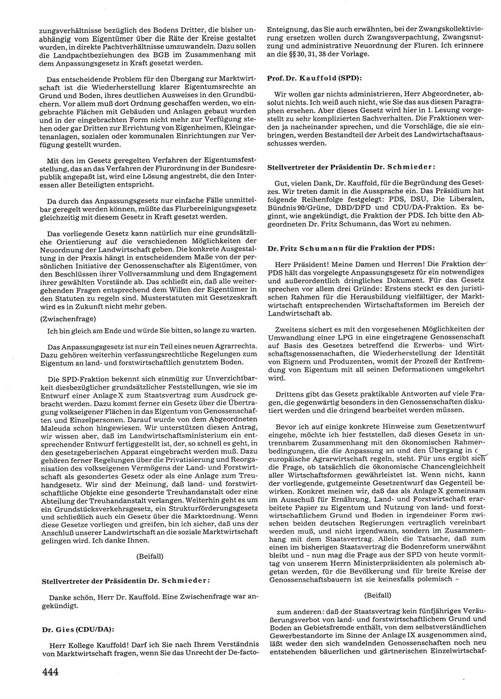 Tagungen der Volkskammer (VK) der Deutschen Demokratischen Republik (DDR), 10. Wahlperiode 1990, Seite 444 (VK. DDR 10. WP. 1990, Prot. Tg. 1-38, 5.4.-2.10.1990, S. 444)