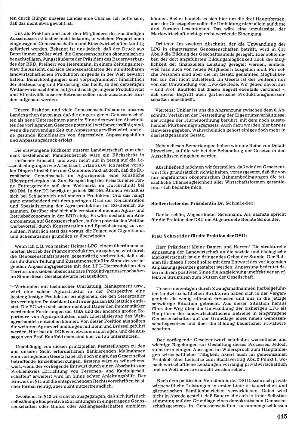 Tagungen der Volkskammer (VK) der Deutschen Demokratischen Republik (DDR), 10. Wahlperiode 1990, Seite 445 (VK. DDR 10. WP. 1990, Prot. Tg. 1-38, 5.4.-2.10.1990, S. 445)