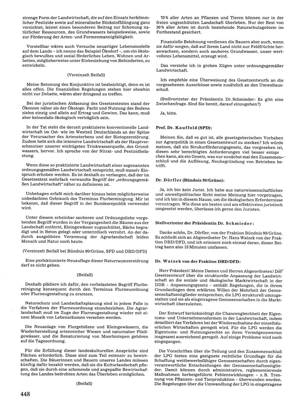Tagungen der Volkskammer (VK) der Deutschen Demokratischen Republik (DDR), 10. Wahlperiode 1990, Seite 448 (VK. DDR 10. WP. 1990, Prot. Tg. 1-38, 5.4.-2.10.1990, S. 448)