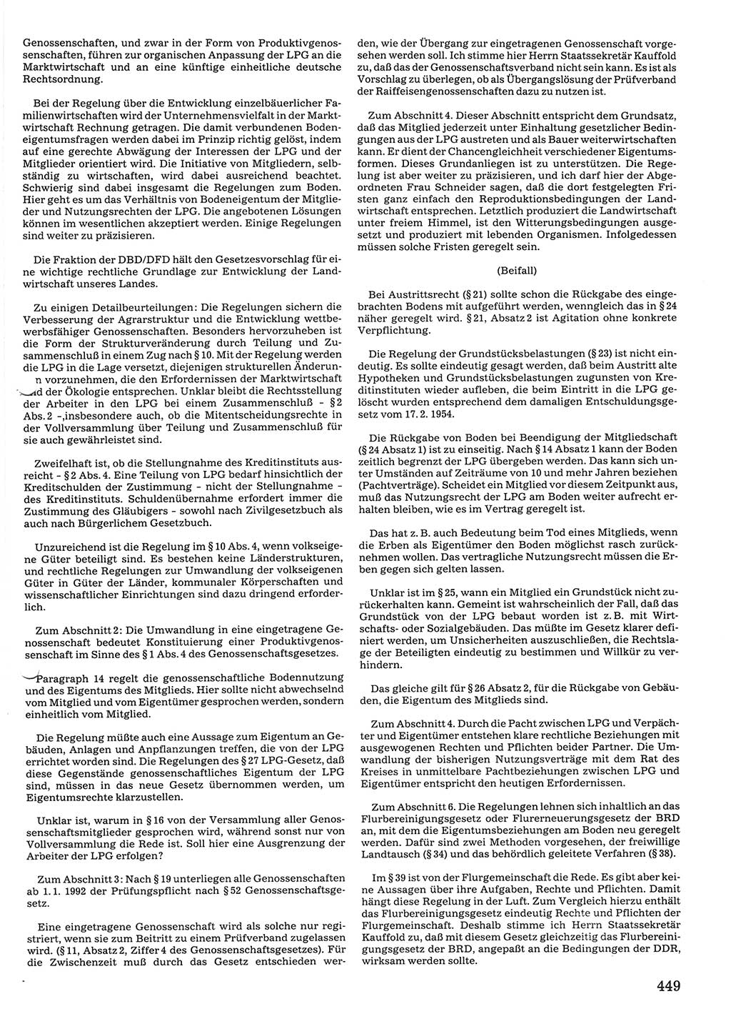 Tagungen der Volkskammer (VK) der Deutschen Demokratischen Republik (DDR), 10. Wahlperiode 1990, Seite 449 (VK. DDR 10. WP. 1990, Prot. Tg. 1-38, 5.4.-2.10.1990, S. 449)