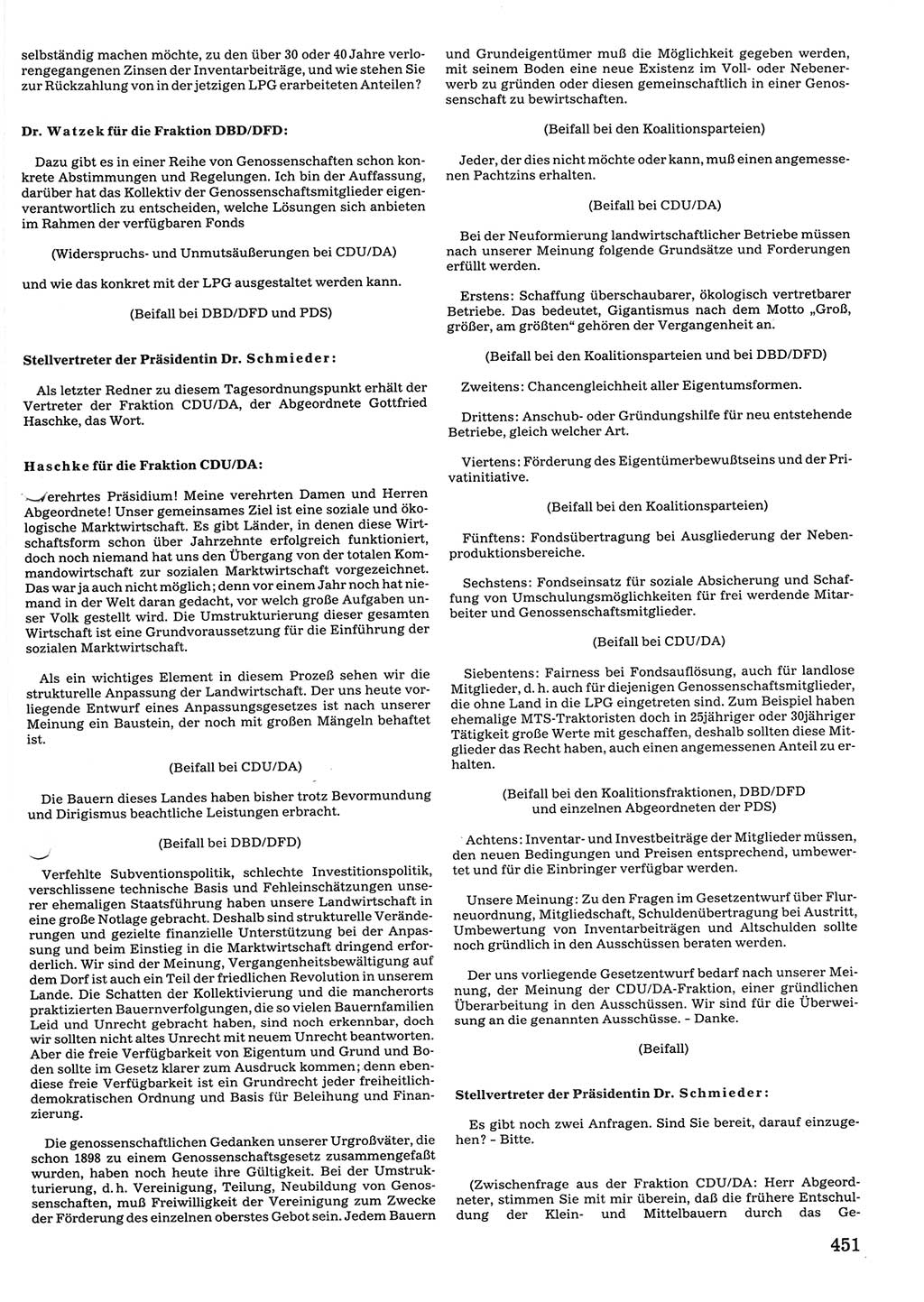 Tagungen der Volkskammer (VK) der Deutschen Demokratischen Republik (DDR), 10. Wahlperiode 1990, Seite 451 (VK. DDR 10. WP. 1990, Prot. Tg. 1-38, 5.4.-2.10.1990, S. 451)