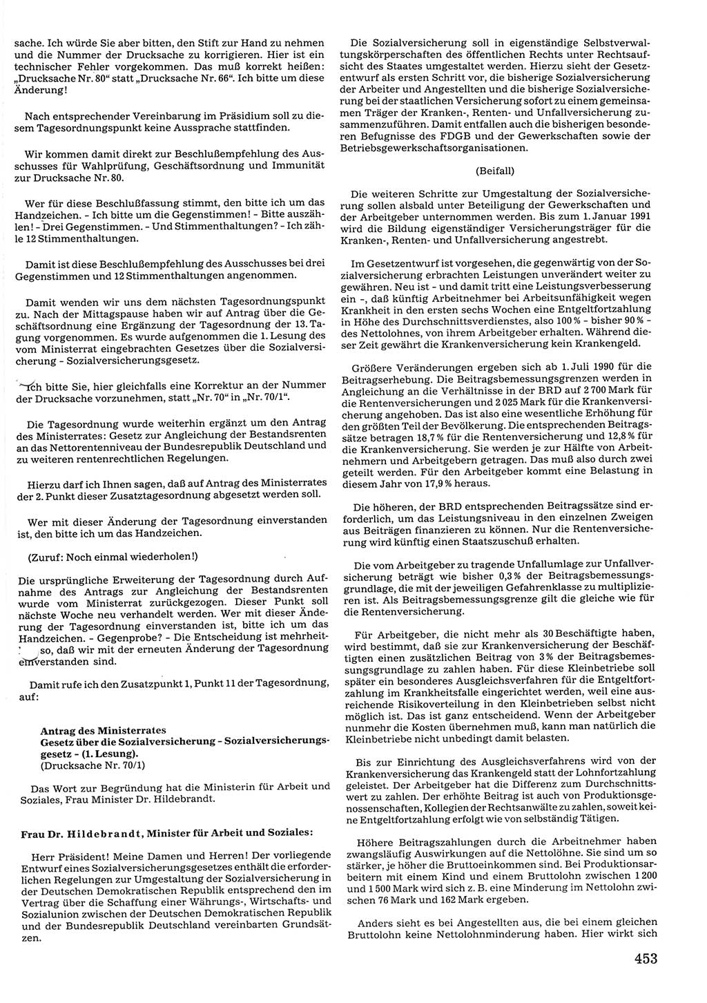 Tagungen der Volkskammer (VK) der Deutschen Demokratischen Republik (DDR), 10. Wahlperiode 1990, Seite 453 (VK. DDR 10. WP. 1990, Prot. Tg. 1-38, 5.4.-2.10.1990, S. 453)