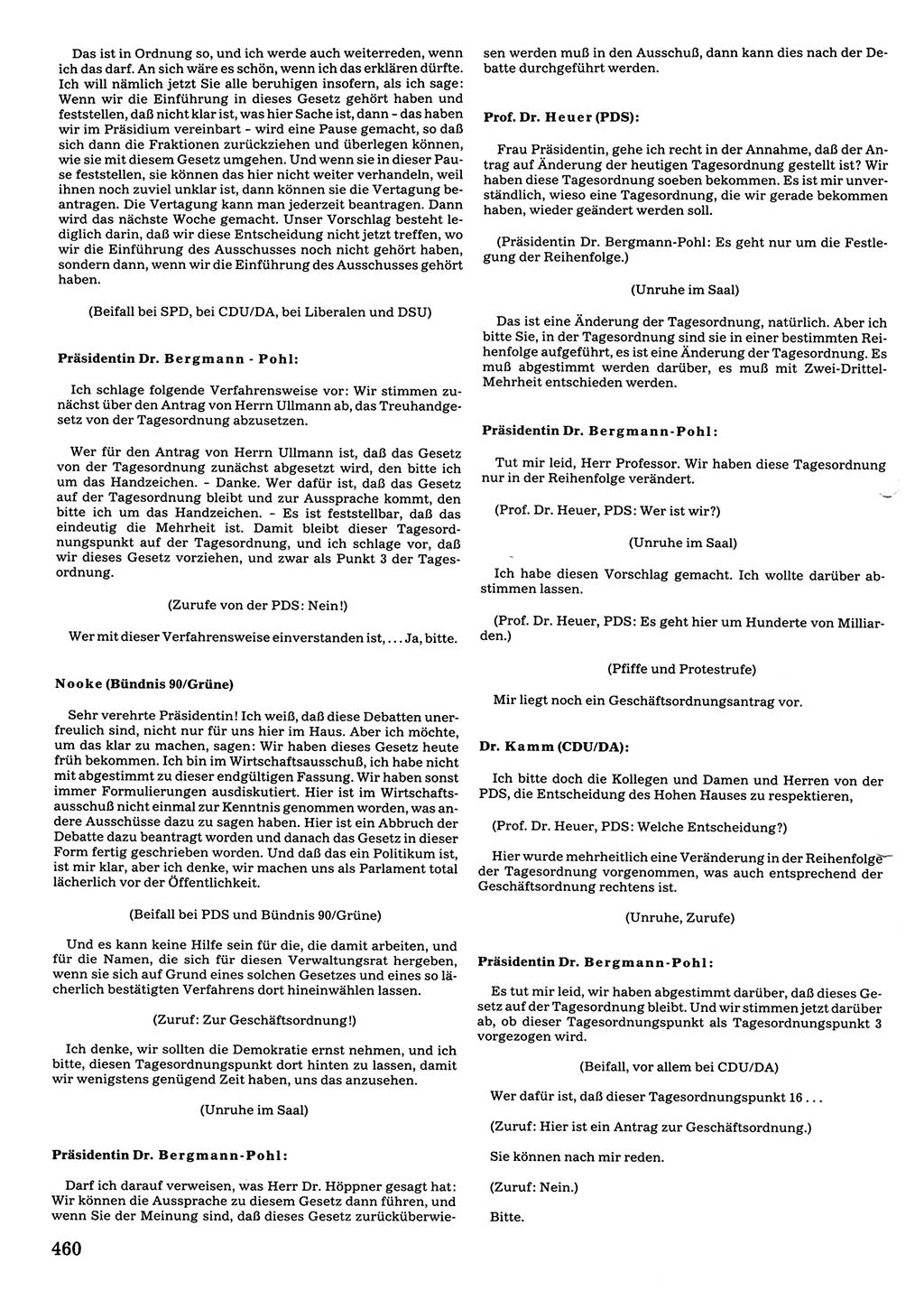 Tagungen der Volkskammer (VK) der Deutschen Demokratischen Republik (DDR), 10. Wahlperiode 1990, Seite 460 (VK. DDR 10. WP. 1990, Prot. Tg. 1-38, 5.4.-2.10.1990, S. 460)