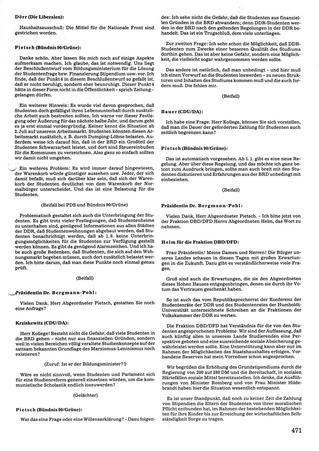 Tagungen der Volkskammer (VK) der Deutschen Demokratischen Republik (DDR), 10. Wahlperiode 1990, Seite 471 (VK. DDR 10. WP. 1990, Prot. Tg. 1-38, 5.4.-2.10.1990, S. 471)