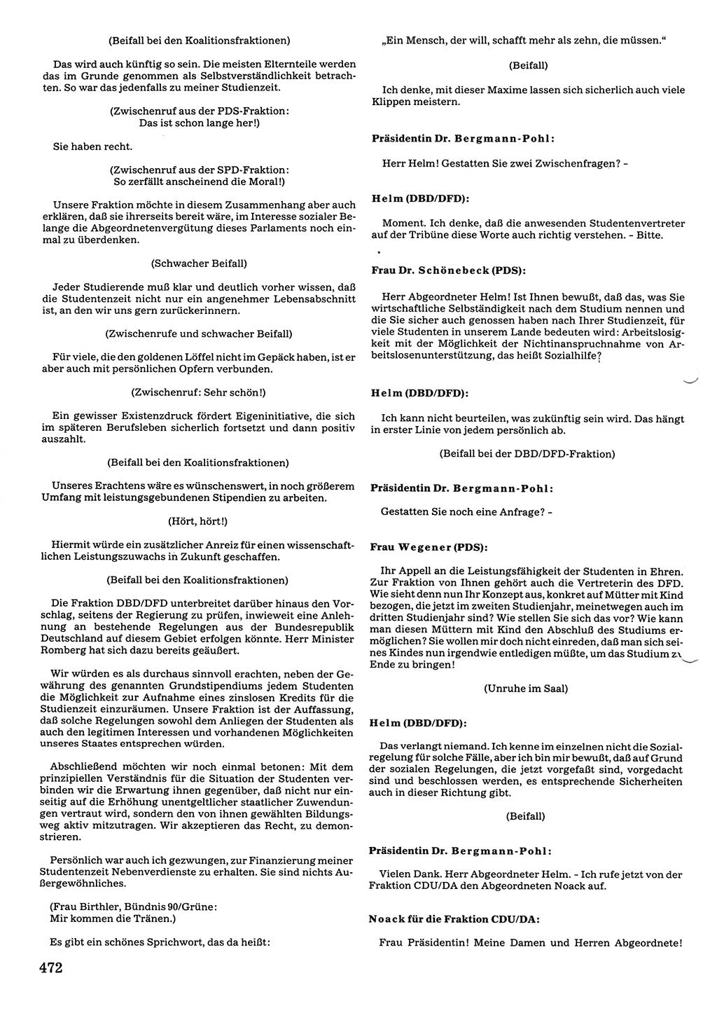 Tagungen der Volkskammer (VK) der Deutschen Demokratischen Republik (DDR), 10. Wahlperiode 1990, Seite 472 (VK. DDR 10. WP. 1990, Prot. Tg. 1-38, 5.4.-2.10.1990, S. 472)