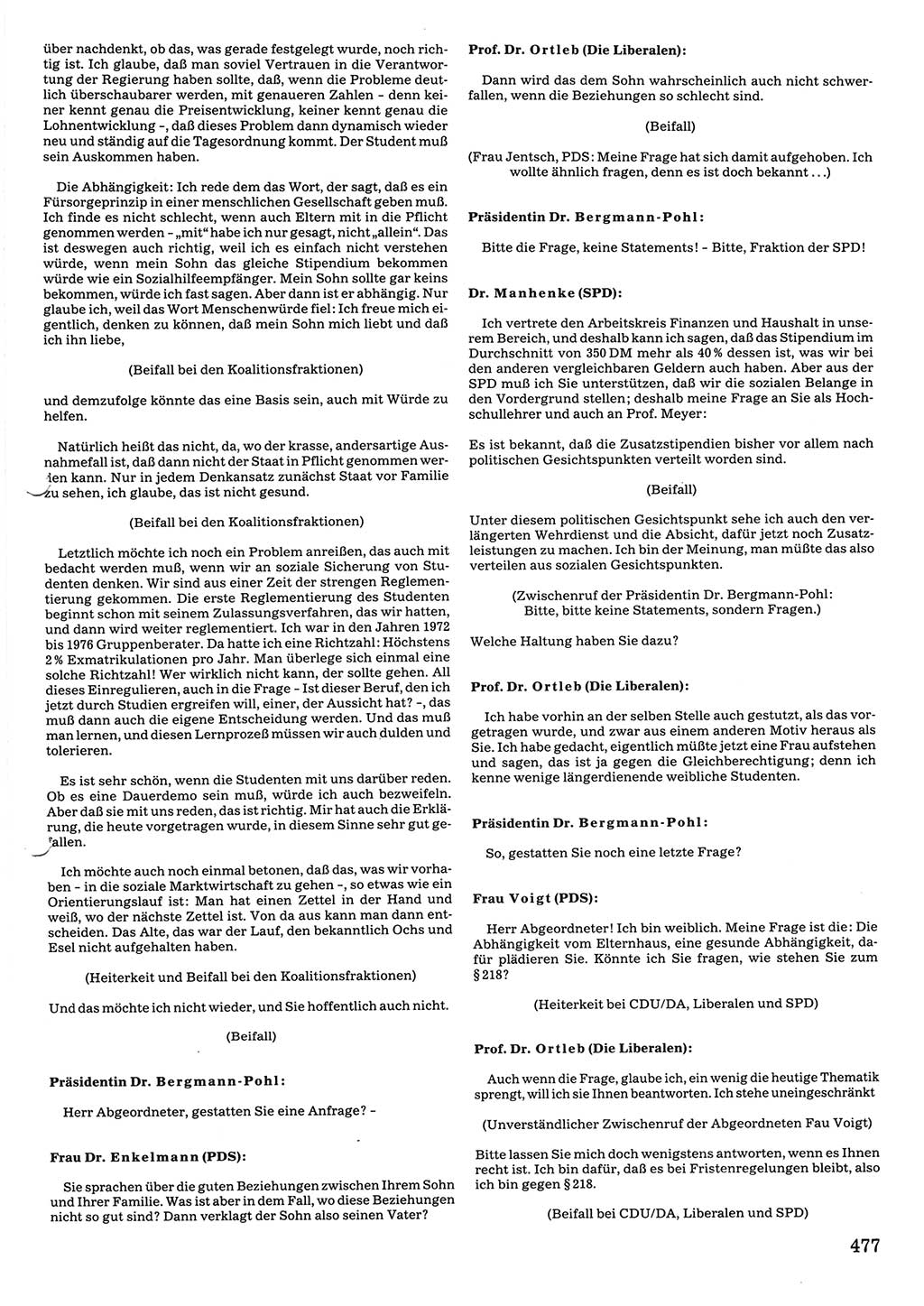 Tagungen der Volkskammer (VK) der Deutschen Demokratischen Republik (DDR), 10. Wahlperiode 1990, Seite 477 (VK. DDR 10. WP. 1990, Prot. Tg. 1-38, 5.4.-2.10.1990, S. 477)