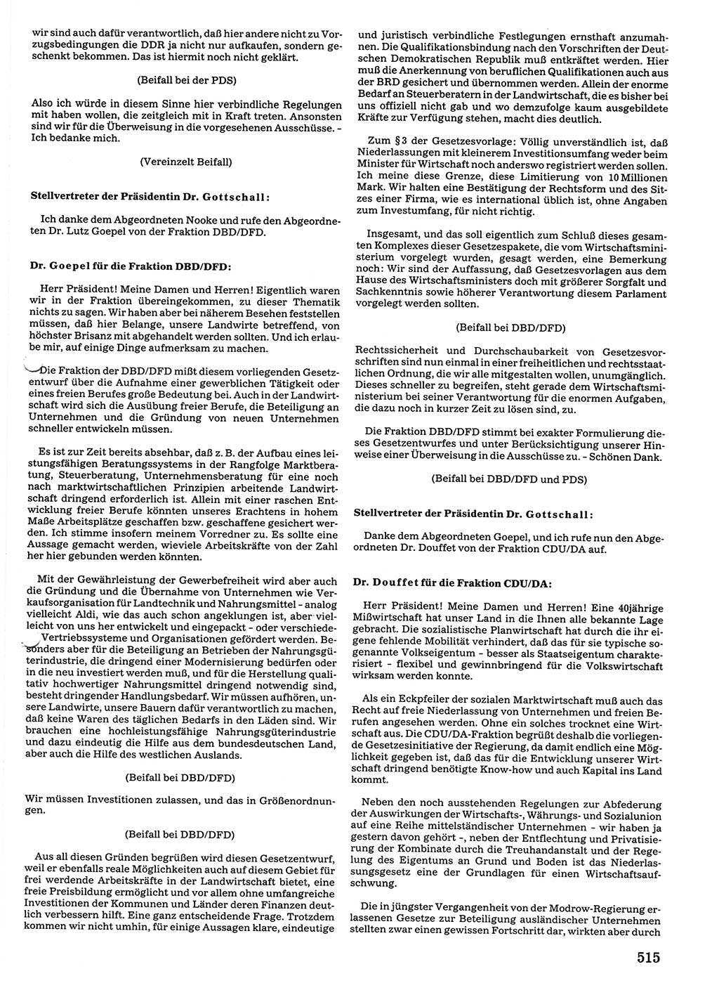 Tagungen der Volkskammer (VK) der Deutschen Demokratischen Republik (DDR), 10. Wahlperiode 1990, Seite 515 (VK. DDR 10. WP. 1990, Prot. Tg. 1-38, 5.4.-2.10.1990, S. 515)