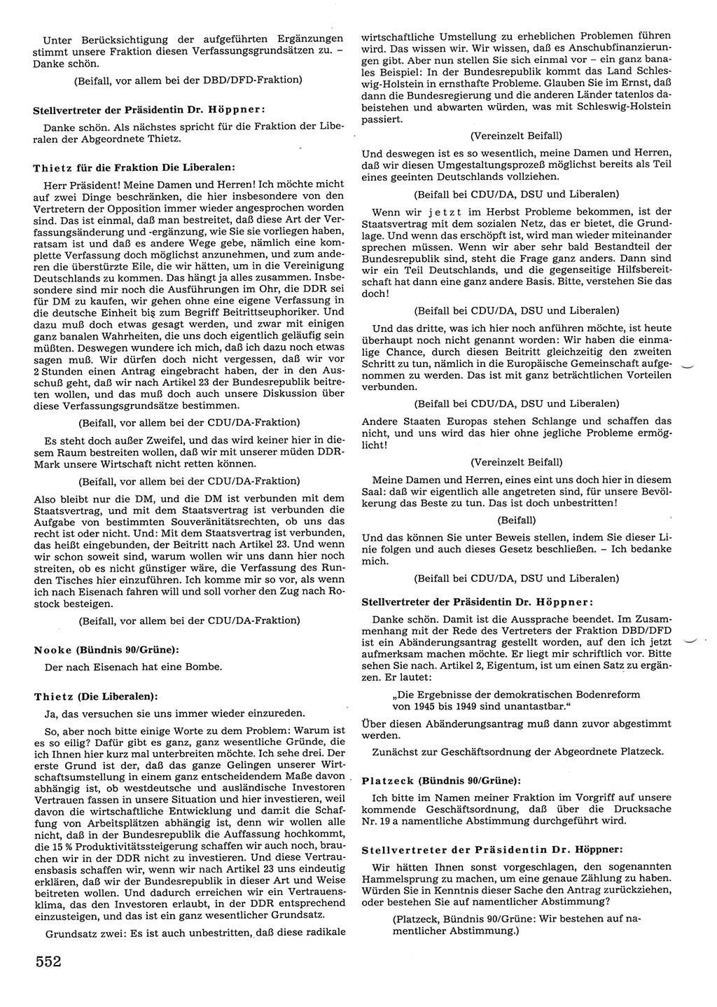 Tagungen der Volkskammer (VK) der Deutschen Demokratischen Republik (DDR), 10. Wahlperiode 1990, Seite 552 (VK. DDR 10. WP. 1990, Prot. Tg. 1-38, 5.4.-2.10.1990, S. 552)