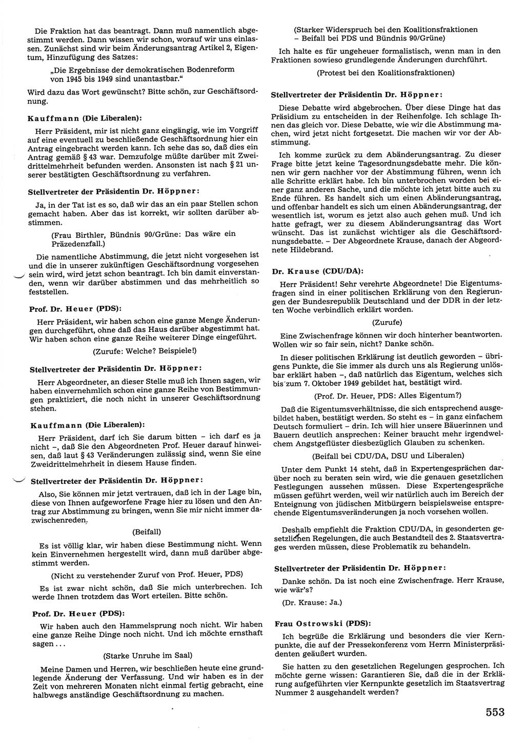 Tagungen der Volkskammer (VK) der Deutschen Demokratischen Republik (DDR), 10. Wahlperiode 1990, Seite 553 (VK. DDR 10. WP. 1990, Prot. Tg. 1-38, 5.4.-2.10.1990, S. 553)