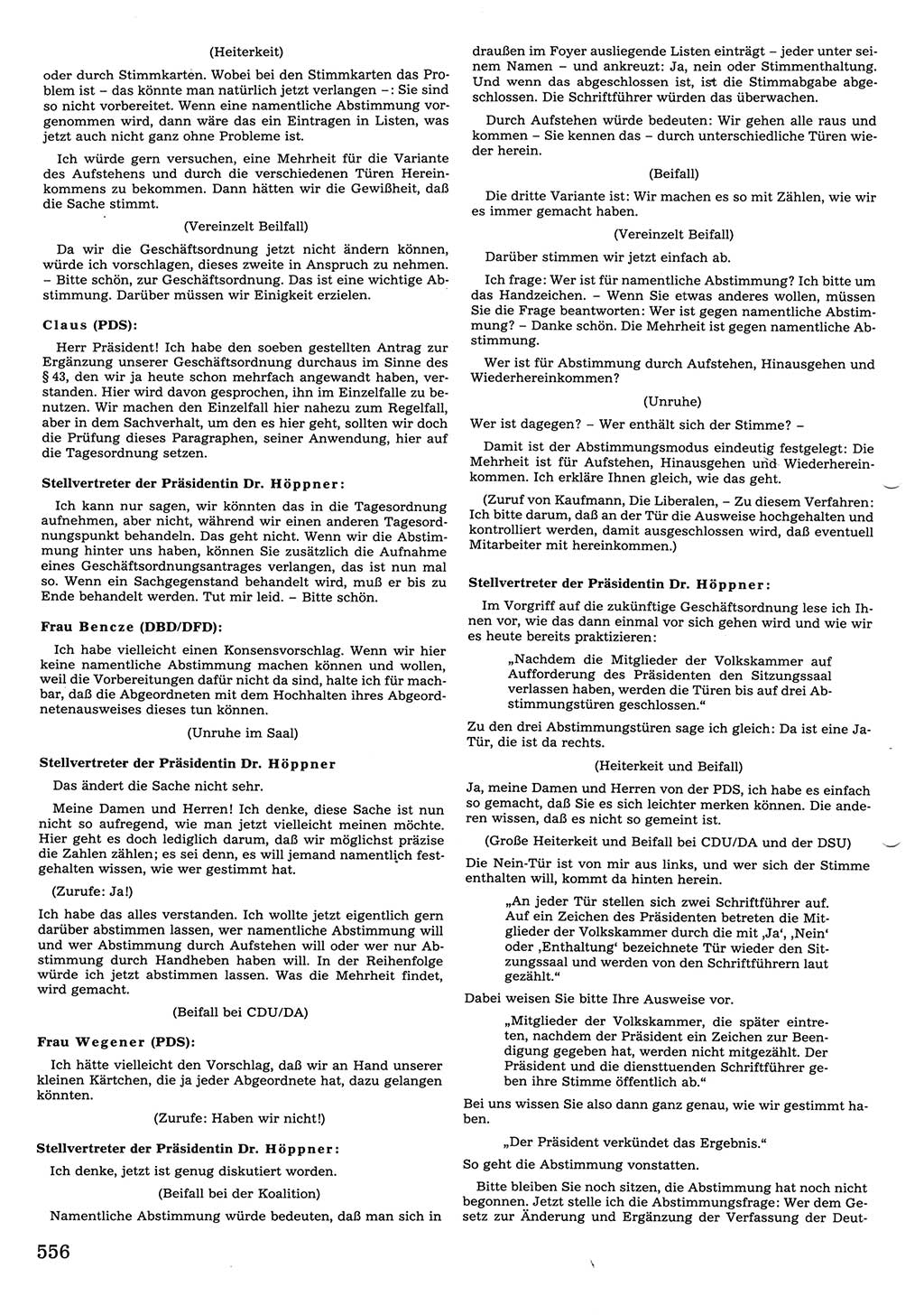 Tagungen der Volkskammer (VK) der Deutschen Demokratischen Republik (DDR), 10. Wahlperiode 1990, Seite 556 (VK. DDR 10. WP. 1990, Prot. Tg. 1-38, 5.4.-2.10.1990, S. 556)