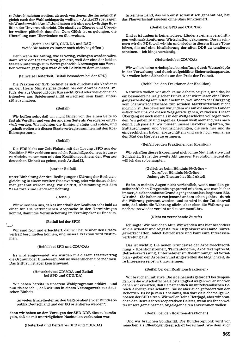 Tagungen der Volkskammer (VK) der Deutschen Demokratischen Republik (DDR), 10. Wahlperiode 1990, Seite 569 (VK. DDR 10. WP. 1990, Prot. Tg. 1-38, 5.4.-2.10.1990, S. 569)