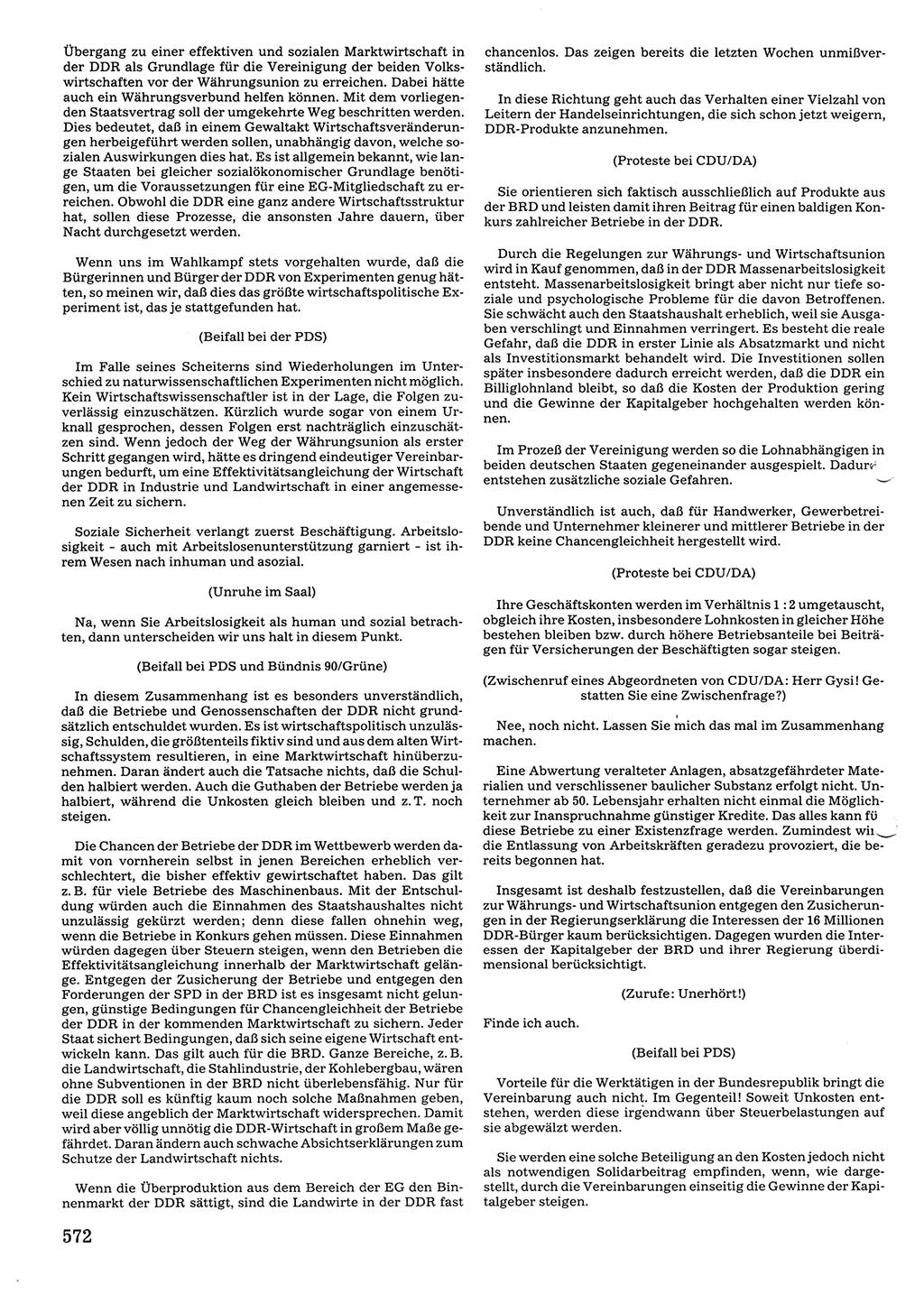 Tagungen der Volkskammer (VK) der Deutschen Demokratischen Republik (DDR), 10. Wahlperiode 1990, Seite 572 (VK. DDR 10. WP. 1990, Prot. Tg. 1-38, 5.4.-2.10.1990, S. 572)