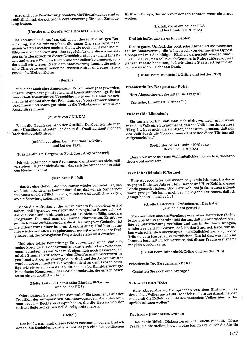 Tagungen der Volkskammer (VK) der Deutschen Demokratischen Republik (DDR), 10. Wahlperiode 1990, Seite 577 (VK. DDR 10. WP. 1990, Prot. Tg. 1-38, 5.4.-2.10.1990, S. 577)