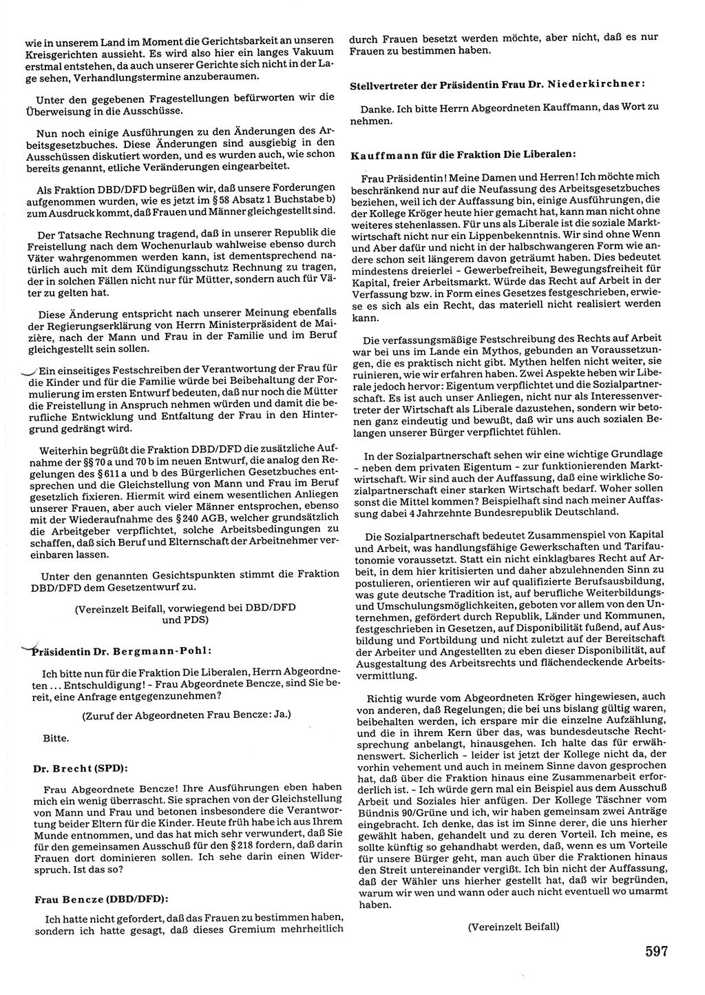 Tagungen der Volkskammer (VK) der Deutschen Demokratischen Republik (DDR), 10. Wahlperiode 1990, Seite 597 (VK. DDR 10. WP. 1990, Prot. Tg. 1-38, 5.4.-2.10.1990, S. 597)