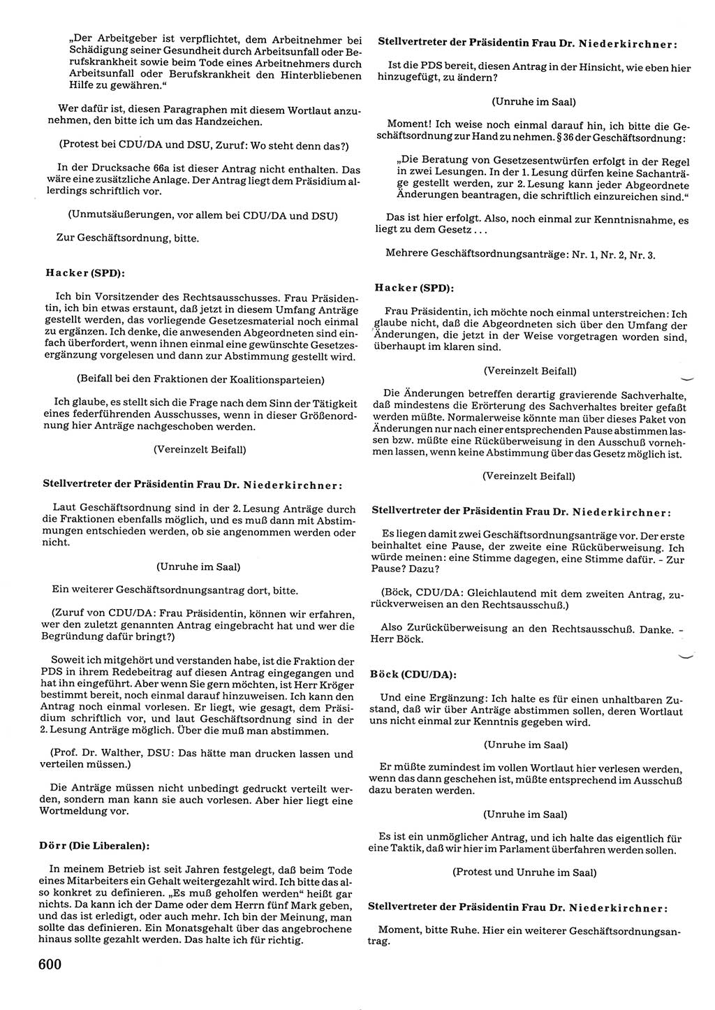 Tagungen der Volkskammer (VK) der Deutschen Demokratischen Republik (DDR), 10. Wahlperiode 1990, Seite 600 (VK. DDR 10. WP. 1990, Prot. Tg. 1-38, 5.4.-2.10.1990, S. 600)