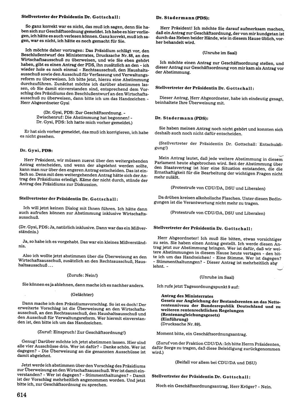 Tagungen der Volkskammer (VK) der Deutschen Demokratischen Republik (DDR), 10. Wahlperiode 1990, Seite 614 (VK. DDR 10. WP. 1990, Prot. Tg. 1-38, 5.4.-2.10.1990, S. 614)