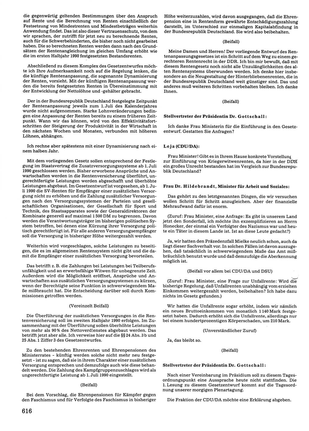 Tagungen der Volkskammer (VK) der Deutschen Demokratischen Republik (DDR), 10. Wahlperiode 1990, Seite 616 (VK. DDR 10. WP. 1990, Prot. Tg. 1-38, 5.4.-2.10.1990, S. 616)