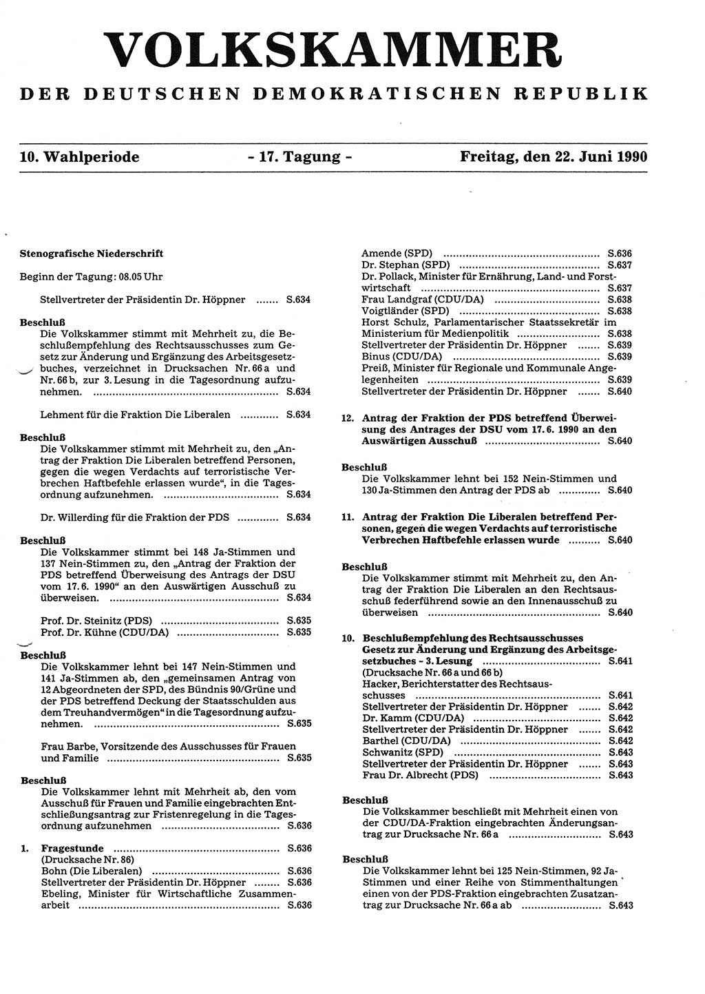 Tagungen der Volkskammer (VK) der Deutschen Demokratischen Republik (DDR), 10. Wahlperiode 1990, Seite 631 (VK. DDR 10. WP. 1990, Prot. Tg. 1-38, 5.4.-2.10.1990, S. 631)