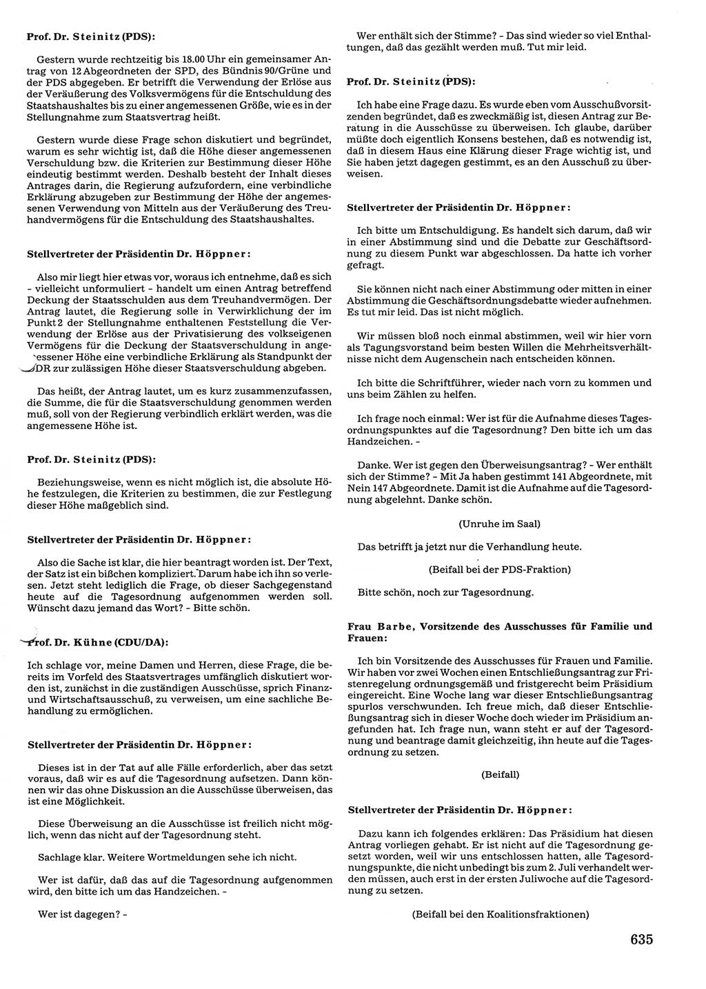 Tagungen der Volkskammer (VK) der Deutschen Demokratischen Republik (DDR), 10. Wahlperiode 1990, Seite 635 (VK. DDR 10. WP. 1990, Prot. Tg. 1-38, 5.4.-2.10.1990, S. 635)
