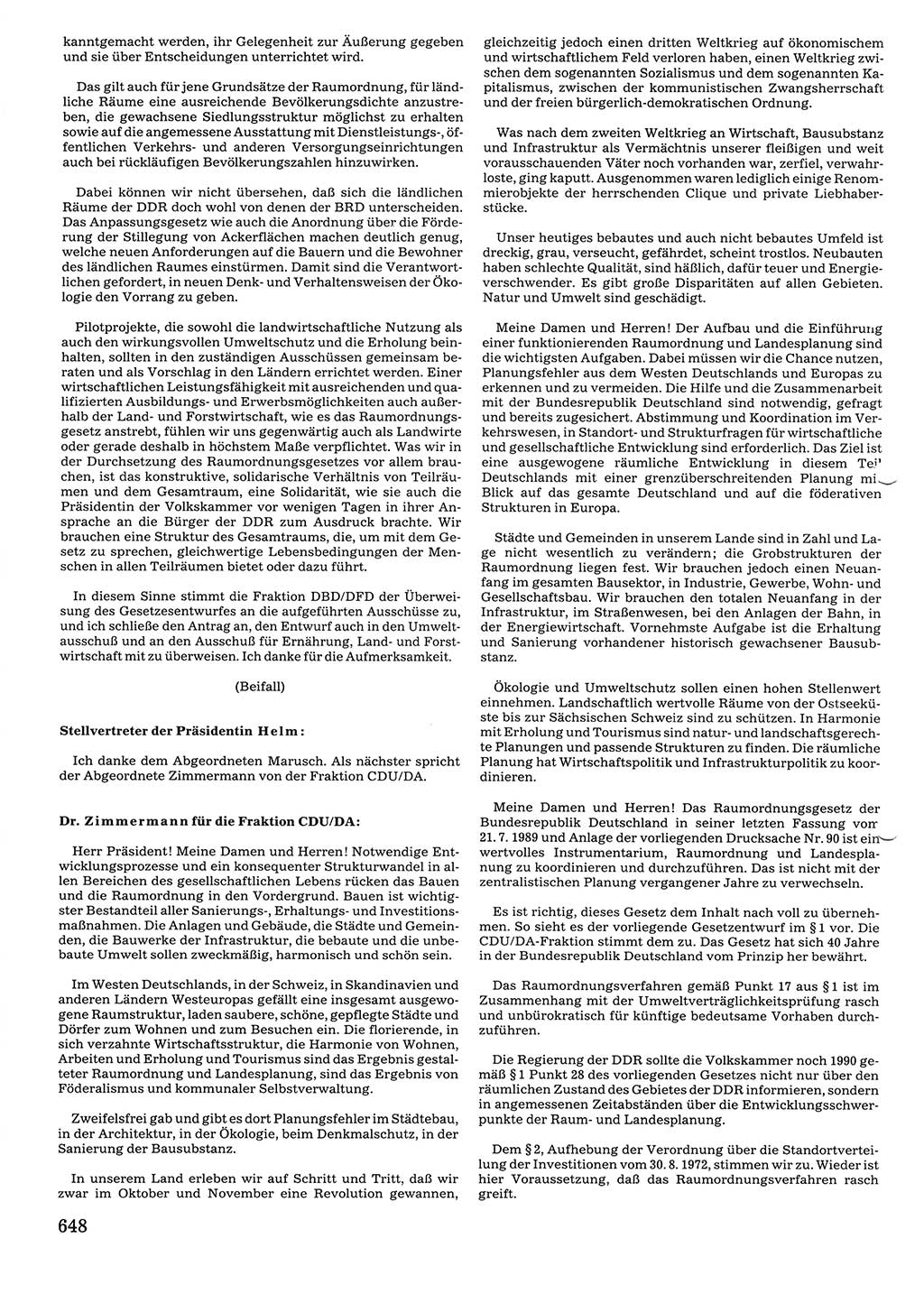 Tagungen der Volkskammer (VK) der Deutschen Demokratischen Republik (DDR), 10. Wahlperiode 1990, Seite 648 (VK. DDR 10. WP. 1990, Prot. Tg. 1-38, 5.4.-2.10.1990, S. 648)