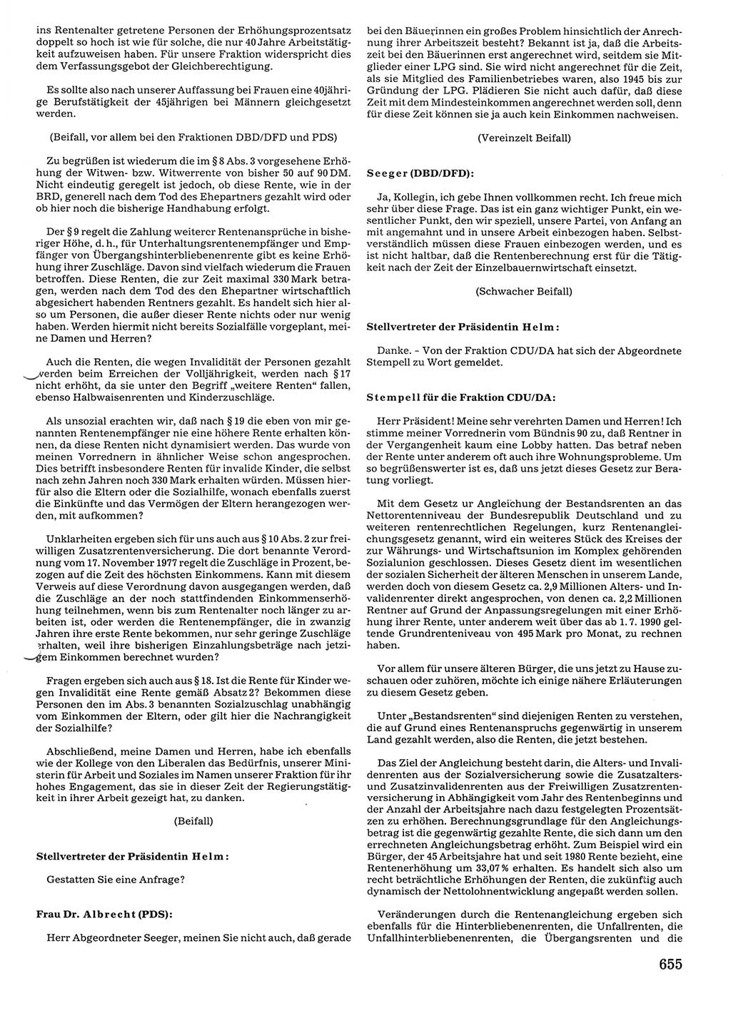 Tagungen der Volkskammer (VK) der Deutschen Demokratischen Republik (DDR), 10. Wahlperiode 1990, Seite 655 (VK. DDR 10. WP. 1990, Prot. Tg. 1-38, 5.4.-2.10.1990, S. 655)