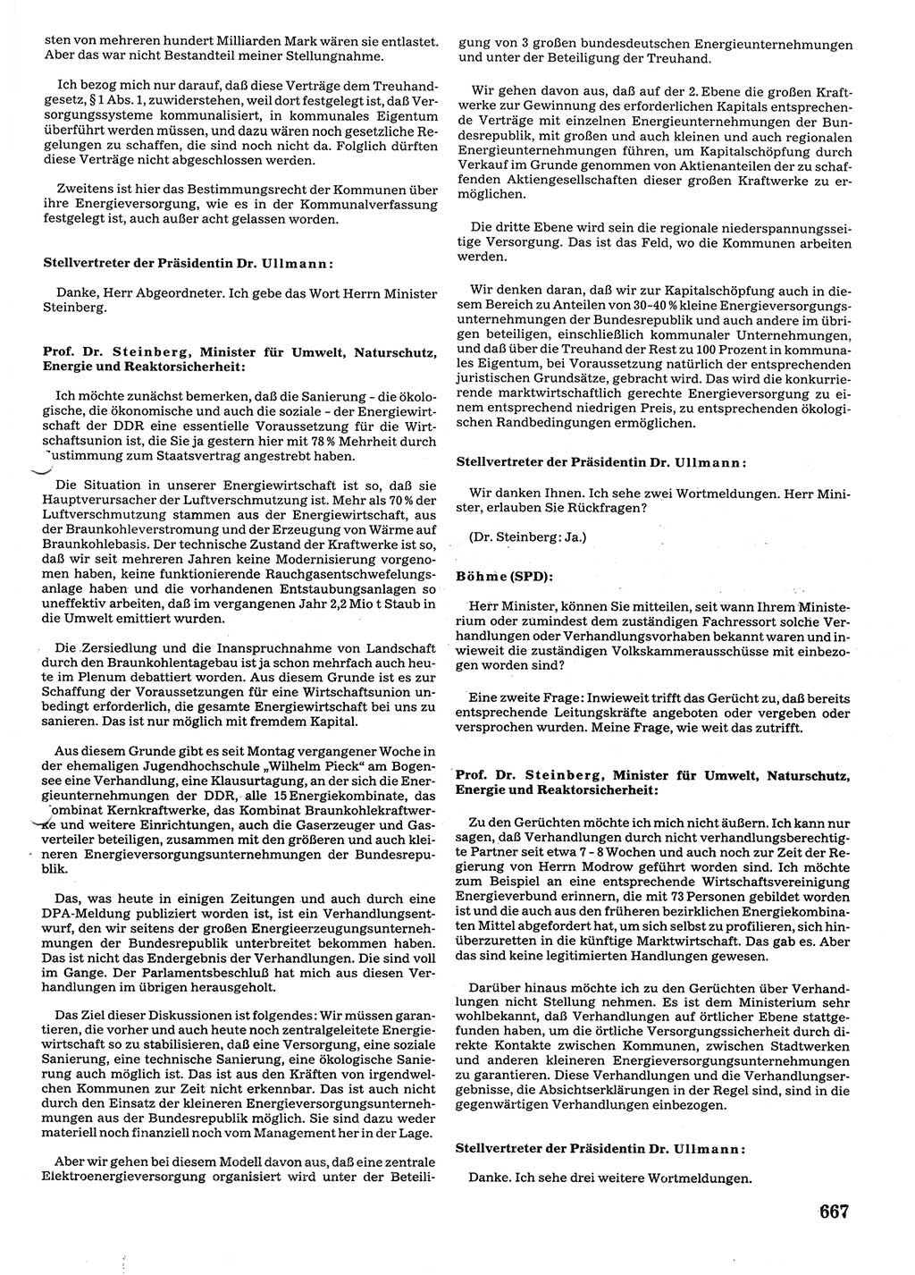 Tagungen der Volkskammer (VK) der Deutschen Demokratischen Republik (DDR), 10. Wahlperiode 1990, Seite 667 (VK. DDR 10. WP. 1990, Prot. Tg. 1-38, 5.4.-2.10.1990, S. 667)