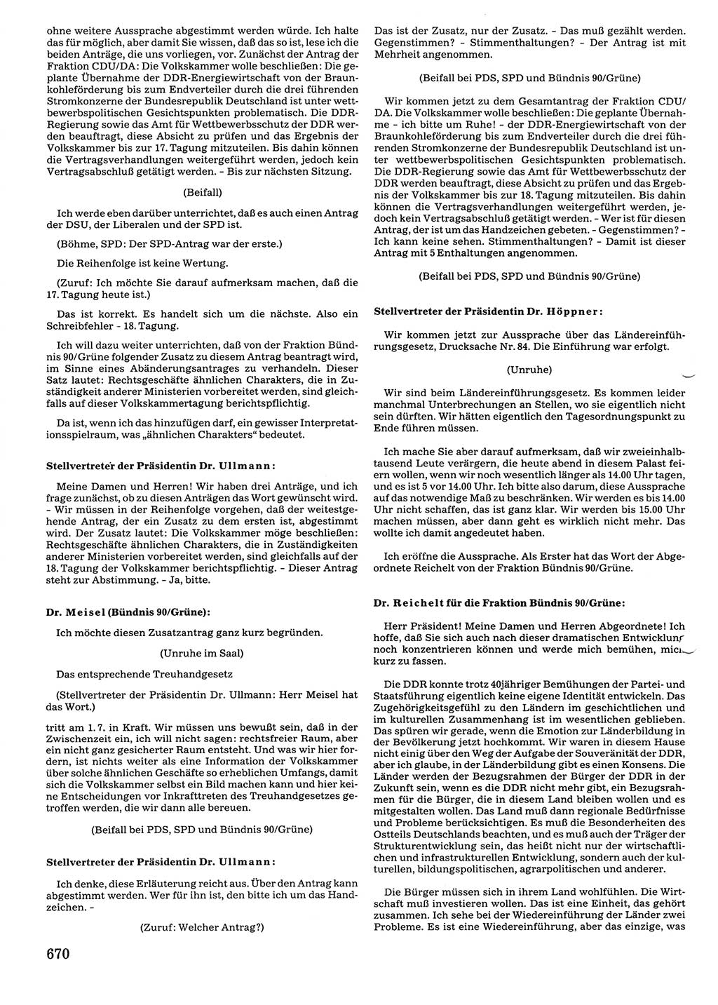 Tagungen der Volkskammer (VK) der Deutschen Demokratischen Republik (DDR), 10. Wahlperiode 1990, Seite 670 (VK. DDR 10. WP. 1990, Prot. Tg. 1-38, 5.4.-2.10.1990, S. 670)