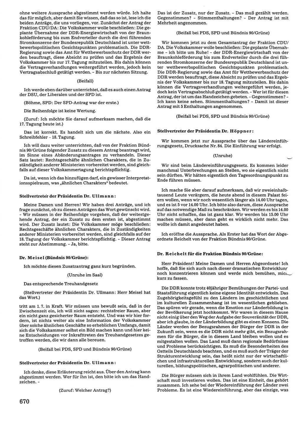 Tagungen der Volkskammer (VK) der Deutschen Demokratischen Republik (DDR), 10. Wahlperiode 1990, Seite 670 (VK. DDR 10. WP. 1990, Prot. Tg. 1-38, 5.4.-2.10.1990, S. 670)
