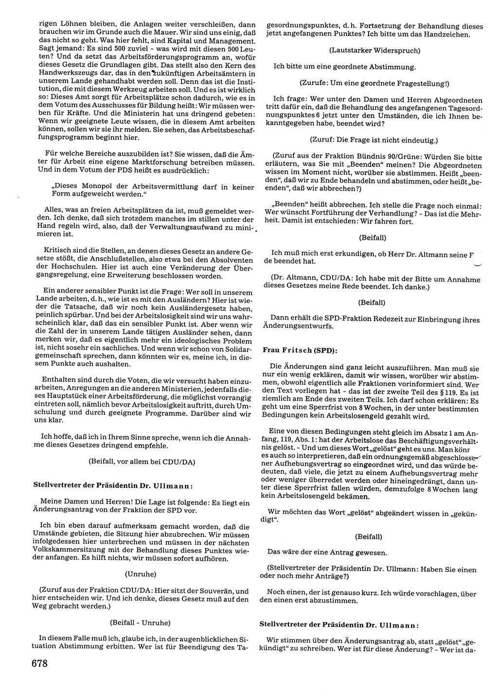 Tagungen der Volkskammer (VK) der Deutschen Demokratischen Republik (DDR), 10. Wahlperiode 1990, Seite 678 (VK. DDR 10. WP. 1990, Prot. Tg. 1-38, 5.4.-2.10.1990, S. 678)