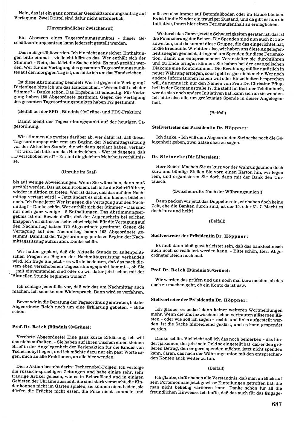 Tagungen der Volkskammer (VK) der Deutschen Demokratischen Republik (DDR), 10. Wahlperiode 1990, Seite 687 (VK. DDR 10. WP. 1990, Prot. Tg. 1-38, 5.4.-2.10.1990, S. 687)