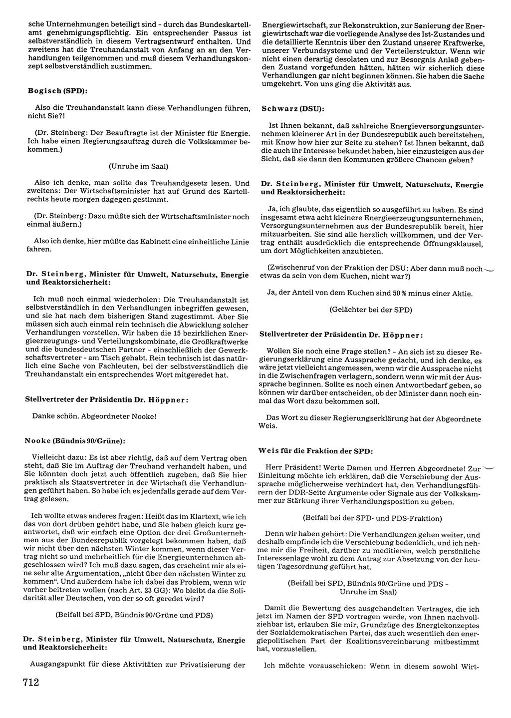 Tagungen der Volkskammer (VK) der Deutschen Demokratischen Republik (DDR), 10. Wahlperiode 1990, Seite 712 (VK. DDR 10. WP. 1990, Prot. Tg. 1-38, 5.4.-2.10.1990, S. 712)