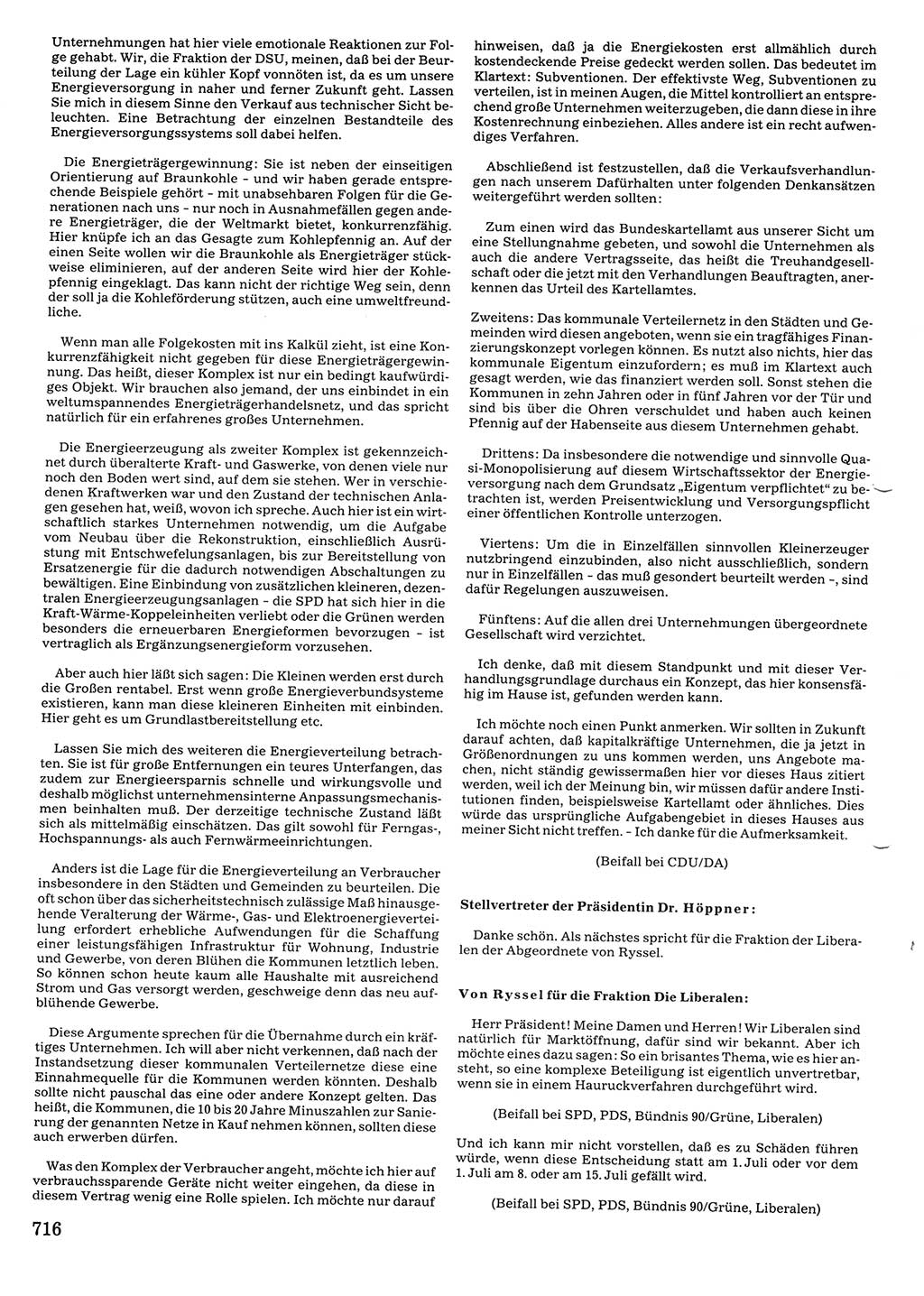 Tagungen der Volkskammer (VK) der Deutschen Demokratischen Republik (DDR), 10. Wahlperiode 1990, Seite 716 (VK. DDR 10. WP. 1990, Prot. Tg. 1-38, 5.4.-2.10.1990, S. 716)