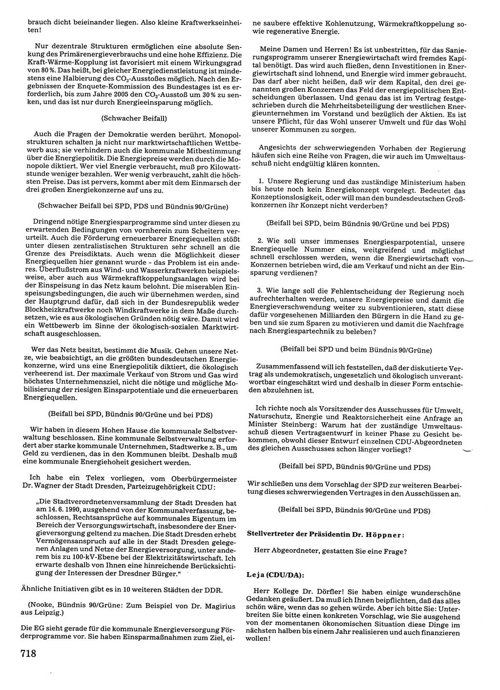 Tagungen der Volkskammer (VK) der Deutschen Demokratischen Republik (DDR), 10. Wahlperiode 1990, Seite 718 (VK. DDR 10. WP. 1990, Prot. Tg. 1-38, 5.4.-2.10.1990, S. 718)