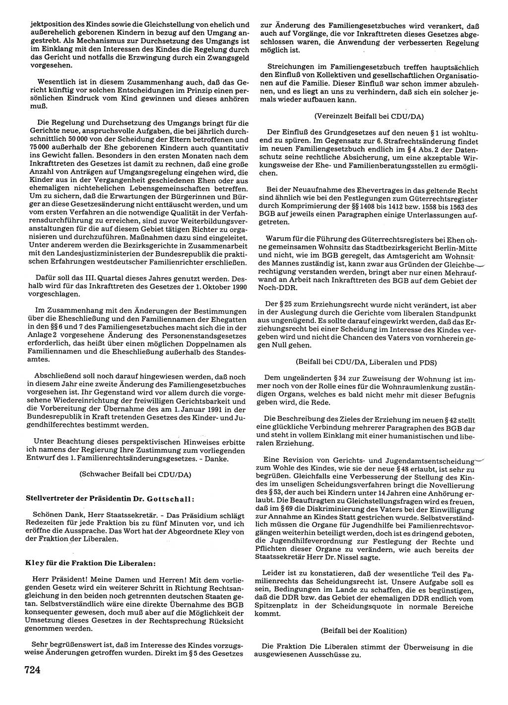 Tagungen der Volkskammer (VK) der Deutschen Demokratischen Republik (DDR), 10. Wahlperiode 1990, Seite 724 (VK. DDR 10. WP. 1990, Prot. Tg. 1-38, 5.4.-2.10.1990, S. 724)