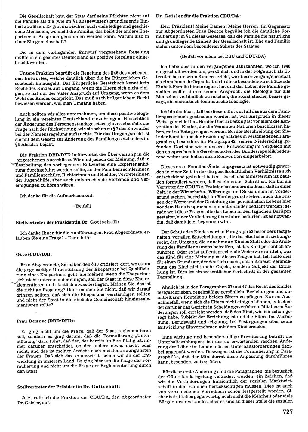 Tagungen der Volkskammer (VK) der Deutschen Demokratischen Republik (DDR), 10. Wahlperiode 1990, Seite 727 (VK. DDR 10. WP. 1990, Prot. Tg. 1-38, 5.4.-2.10.1990, S. 727)